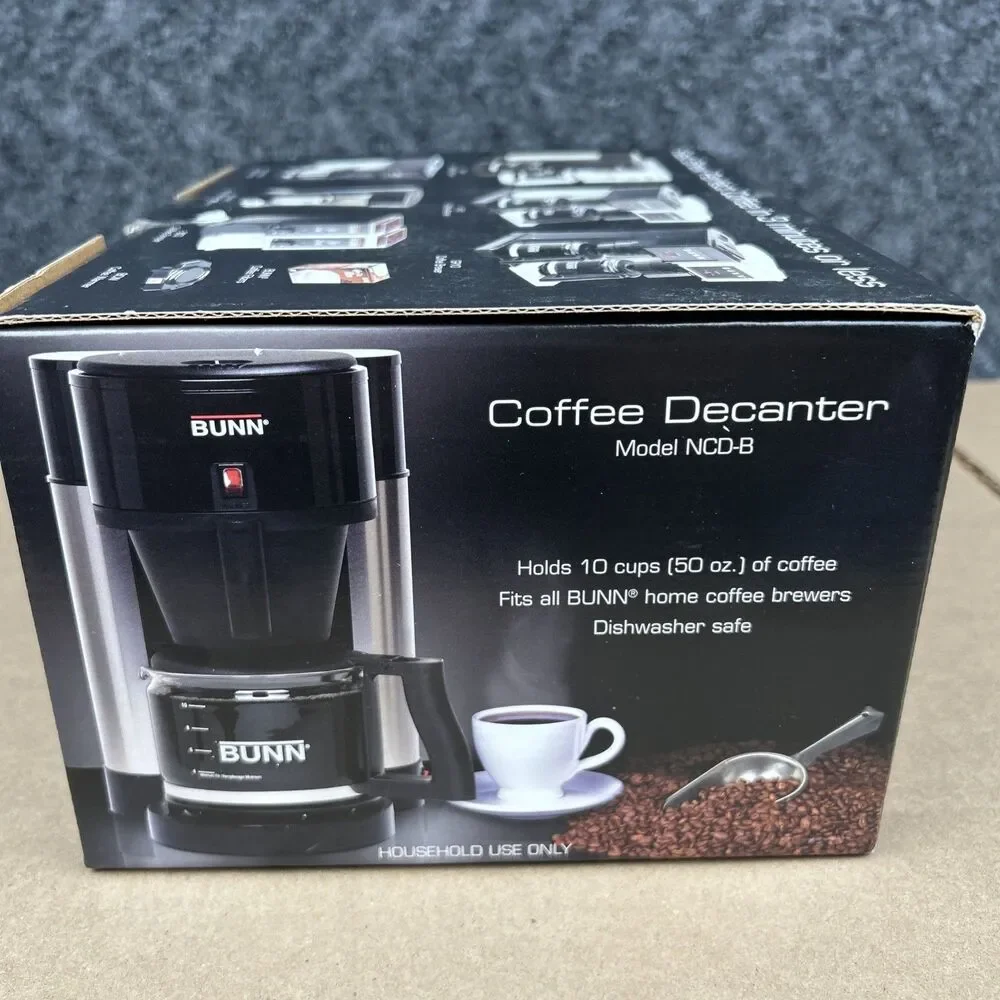 BUNN 10 Cup 50 oz Coffee Decanter Replacement Carafe with Lid Model NCD-B Black